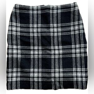 Talbots Black and White Plaid Pencil Skirt Size 2P